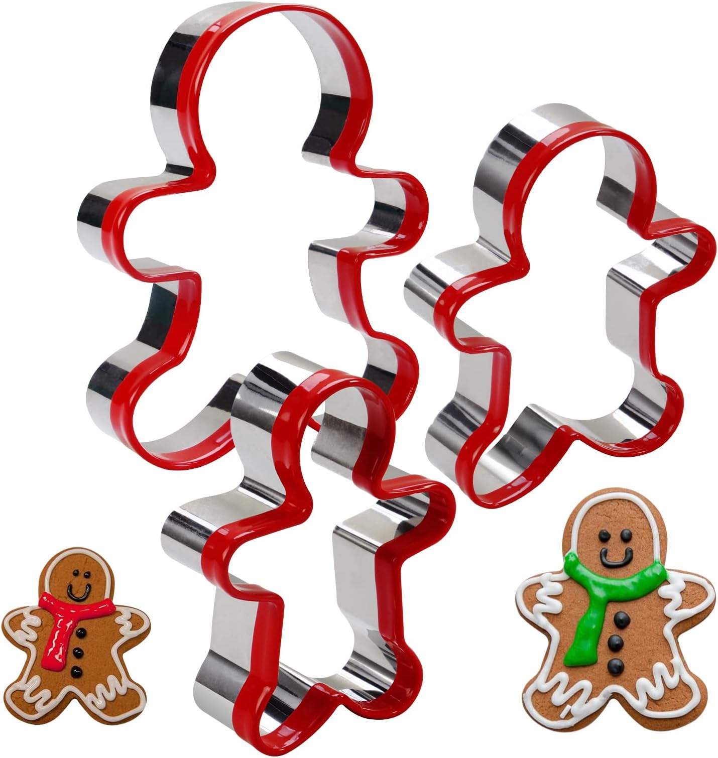 Cookie Cutters Set of 3, Gingerbread Man Cookie Cutter Tools