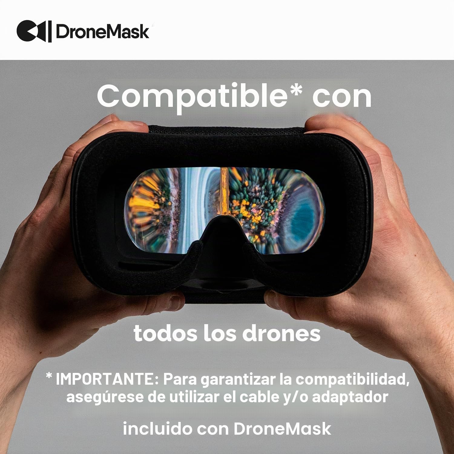 DroneMask 2 VR - Gafas de Realidad Virtual para Drones - Compatible con dji, Skydio, Autel y más - Negro - iOS y Android
