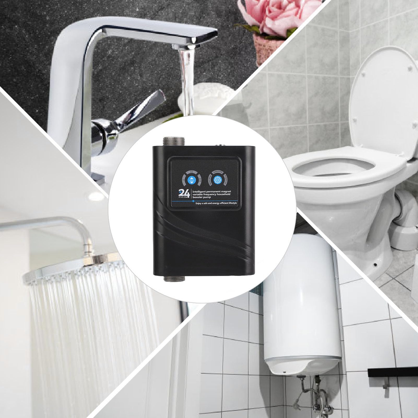 Pompa del Booster a Pressione Dell'acqua 120 W 3 Marce per L'irrigazione del Giardino Doccia Domestico (Plug dell'UE 100-240 V.)