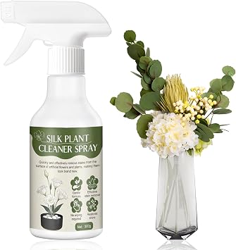 JAOJAO Silk Plant Cleaner Spray, Artificial Plant Cleaner Spray No Wipe | Easy Stain Removal, No Damage to Materials, Quick Dry, Maintain Shine and Color for Fake Plants Leaves and Decoration, 10.6oz