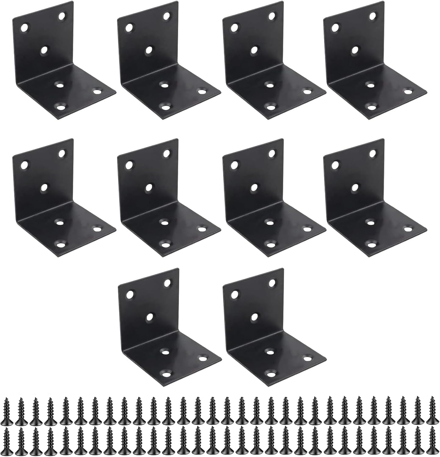 Eagles 10PCS Stainless Steel Corner Bracket, 70x70x50mm Large Joint Right Angle Bracket L Shape Heavy Duty Metal Corner Brace Shelf Supporter for Wood Furniture Shelves Table, with Screws
