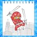 Glitter Coloring Book Ninja