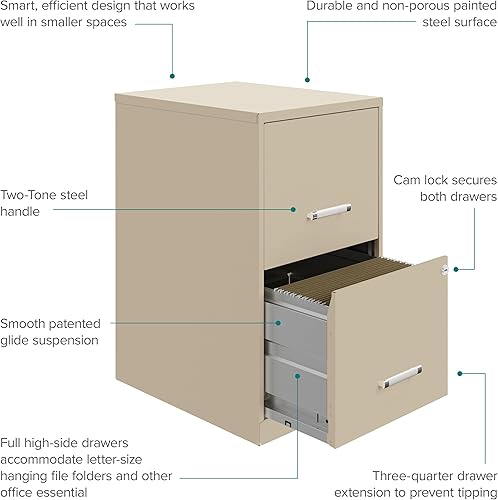 Miniatura 5 de Lorell Gabinete para archivos de 18 de profundidad con 2 cajones