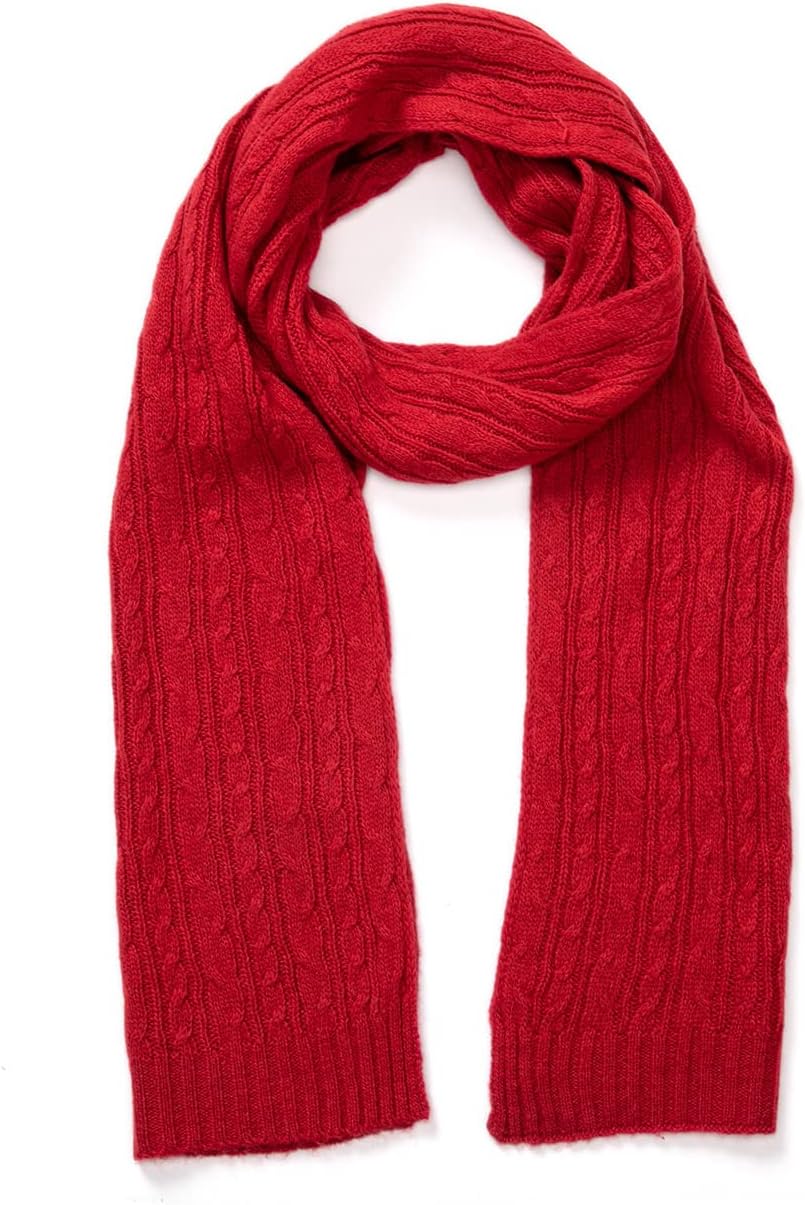 Villand 3 in 1 Womens Wool Hat Gloves & Scarf Winter Set, 3 Piece Cable Knitted Beanie Hat for Women with Gift Box