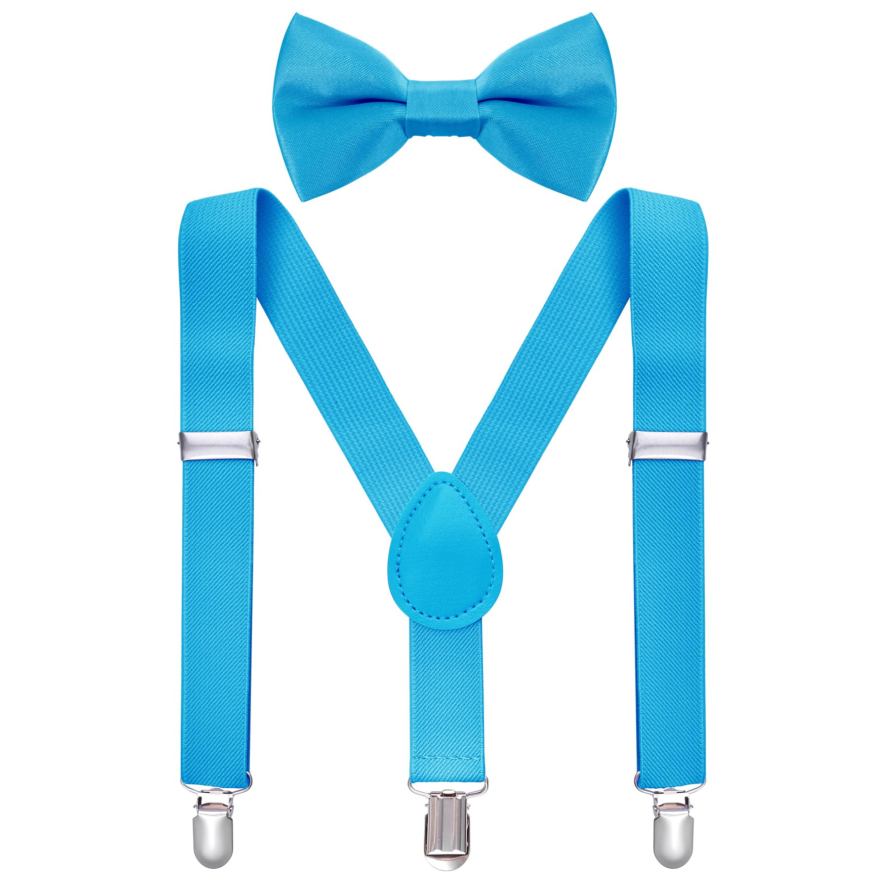 Bskifnn Kids Suspenders Bow Tie Sets Classic Solid Color Toddler Suspenders for Kids Wedding Party