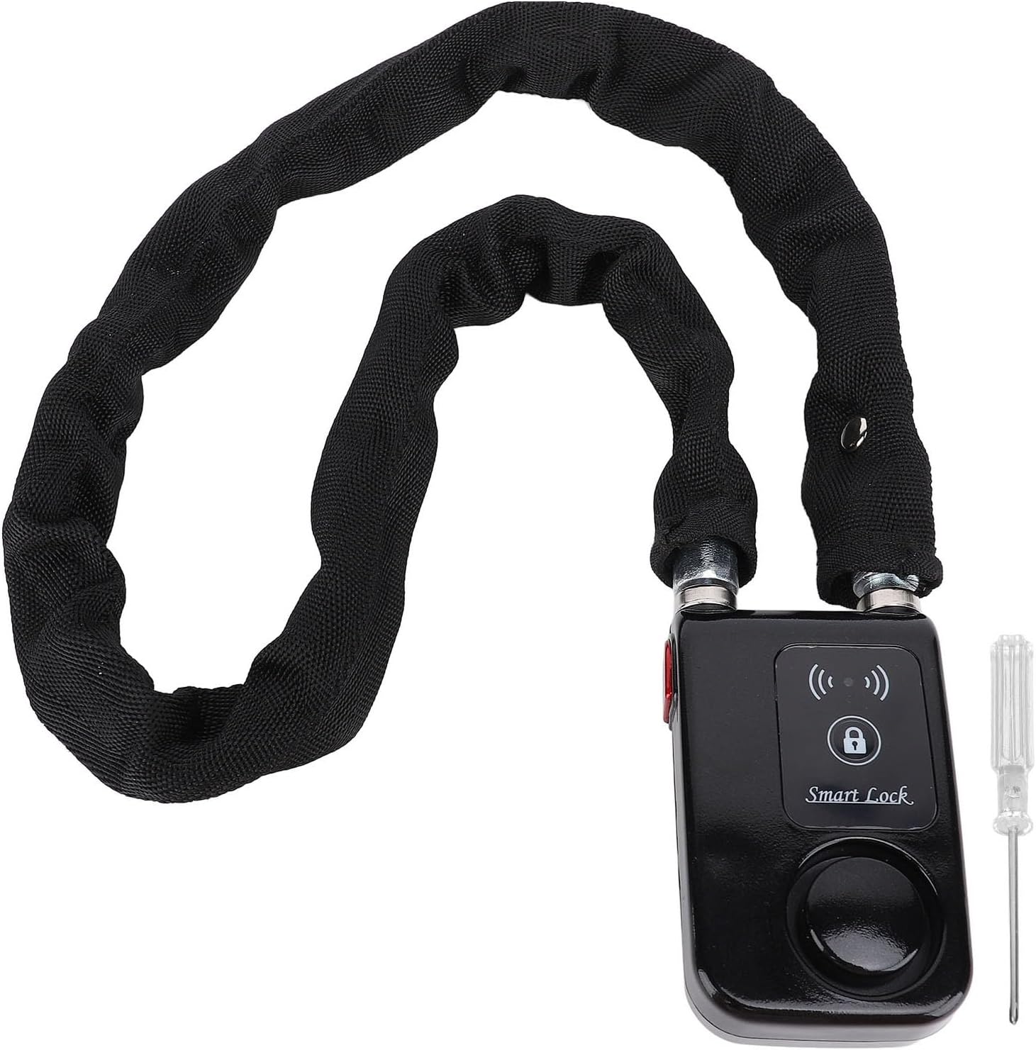 Anti Theft Chain Lock Electric Bike Chain Lock BT Chain Lock BT Vehicle Chain Lock Water Proof APP Control Vibration Warning Smart Anti Theft Lock (Black)