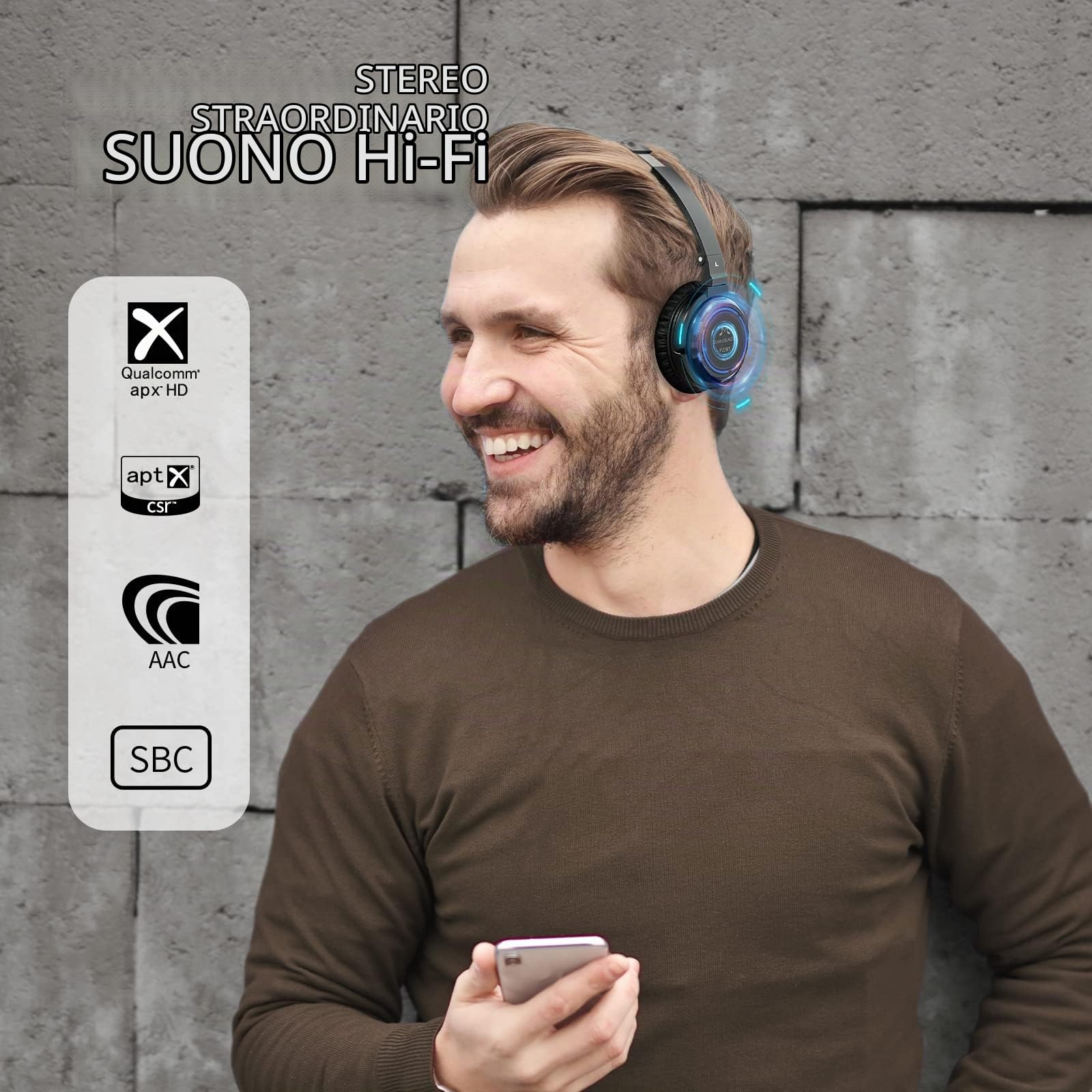 SoundMAGIC P23BT Comode cuffie Bluetooth on-ear, cancellazione del rumore CVC, microfono, suono Hi-Fi, connessione del segnale stabile, lunga durata di riproduzione, cavo rimovibile, per gaming, nere