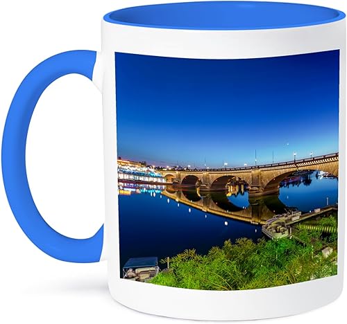 3dRose Use Arizona Lake Havasu City View of London Bridge at Sunset - Taza de dos tonos, 11 onzas, azul