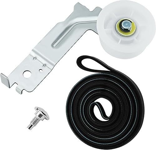 Conjunto de polea tensora de secadora DC93-00634A (rodamiento de bolas dual silencioso mejorado) y cinturón tensor de tambor de secadora (material