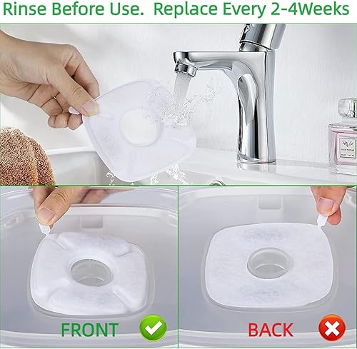 Miniatura 10 de Filtros de repuesto para fuente de gatos de 4 pulgadas con esponjas de prefiltro para fuente de agua automática de 67 onzas, 95 onzas y 135 onzas,