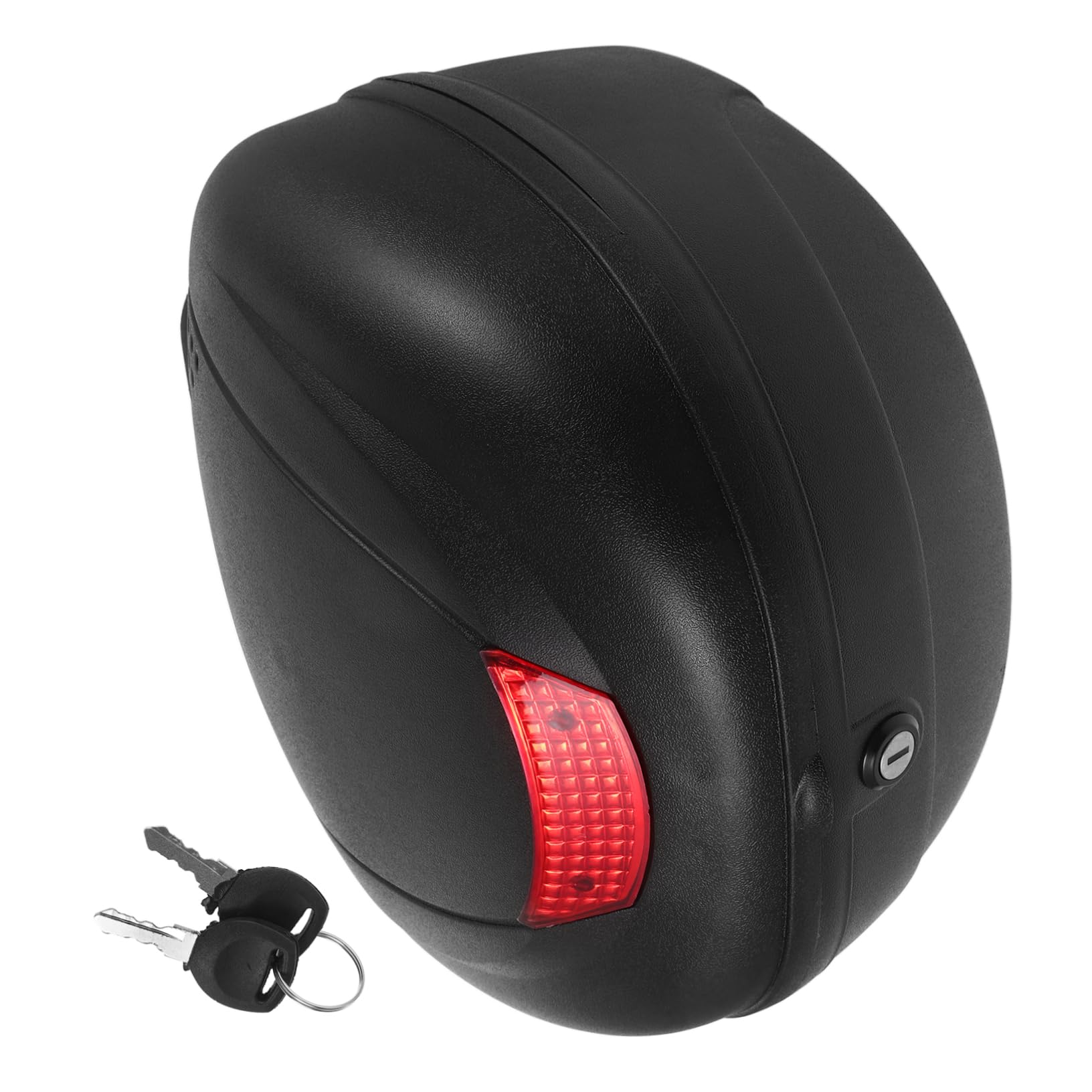 Case Grosse Plastique Capacité en Réfléchissant Design et Top Noir, Accessoire Rangement Sécurisé Moto pour Coffre Arrière pour Scooter