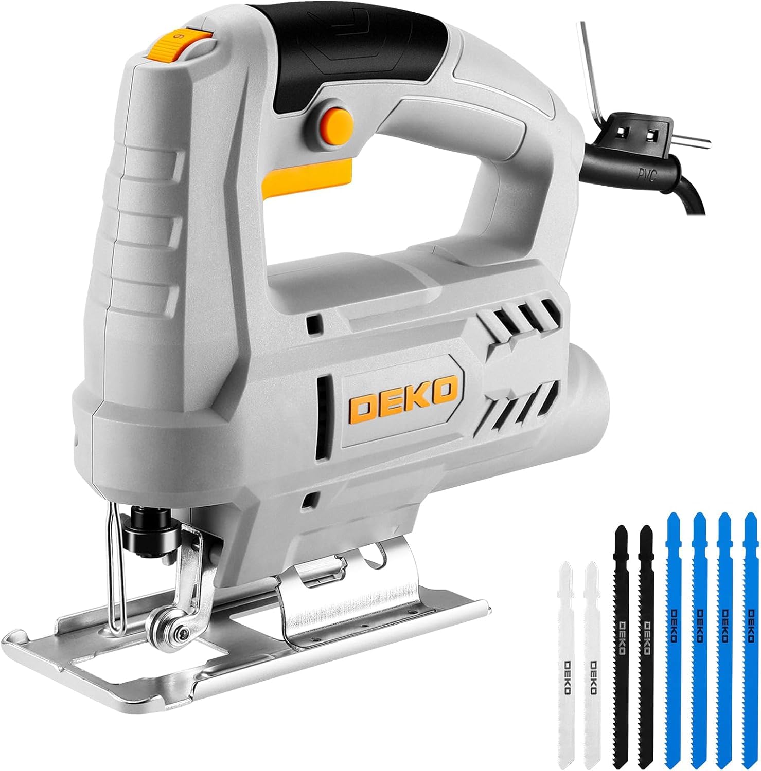 Jig Saw Corded: DEKOPRO Electric Jigsaw Tool 400W Power Jig Saws for Woodworking, Wood Cutter Hand Tool with 6 Variable Speed