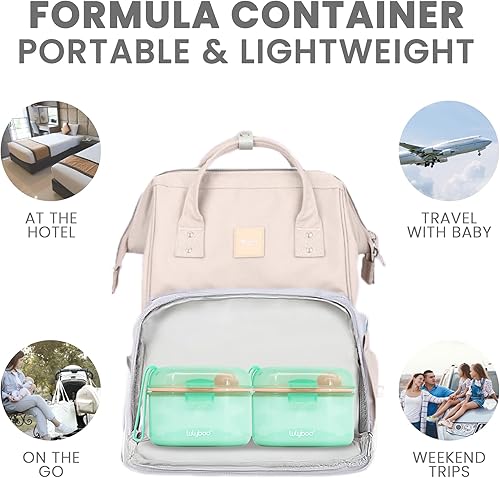 Miniatura 8 de Lulyboo Contenedor de leche en polvo de fórmula - Almacenamiento hermético y apto para viajes, con cuchara y tenedor