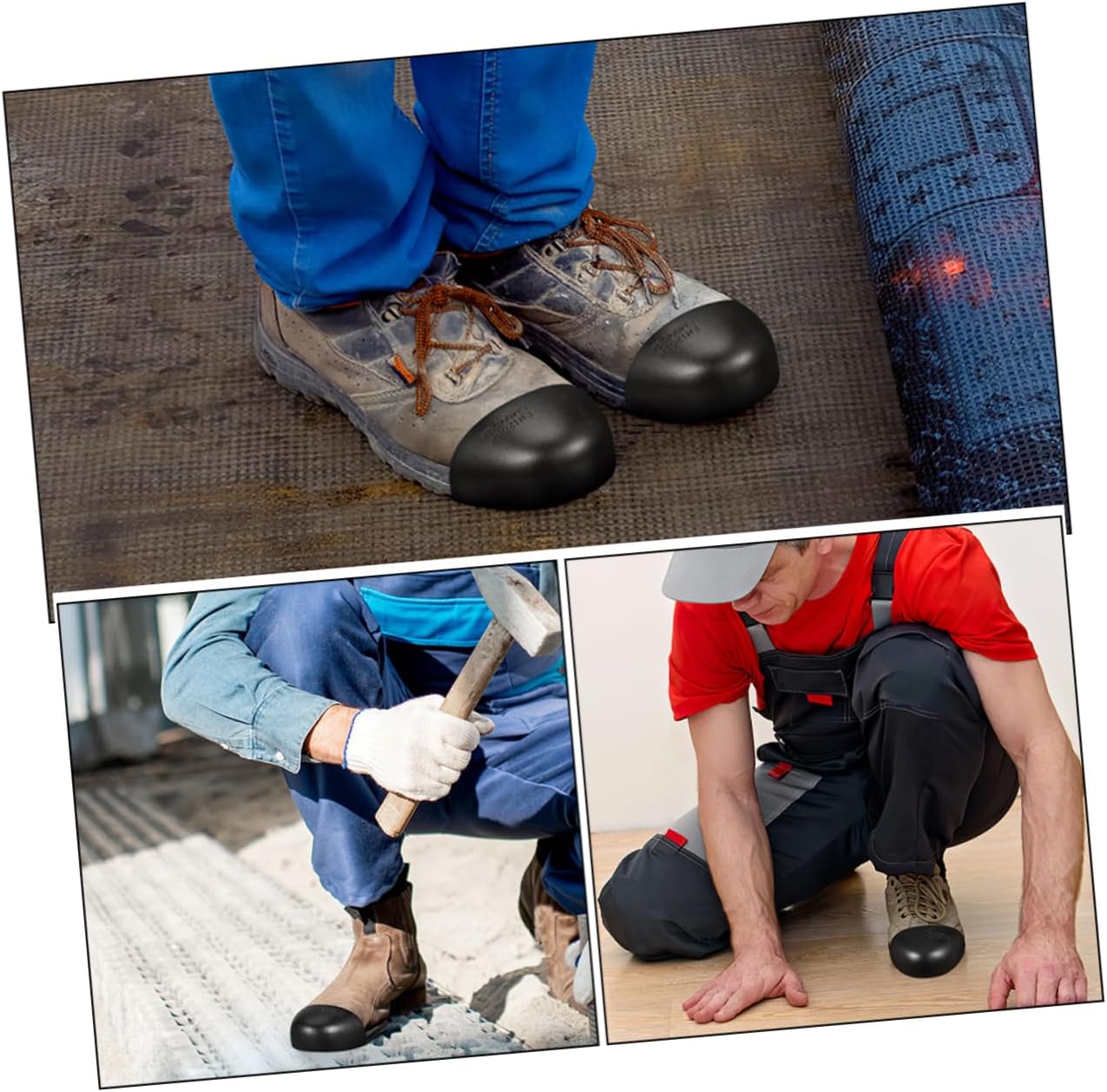 4pairs Work Shoe Toe Covers Lightweight Inserts for Construction Manufacturing Warehousing Puncture Resistant Protective Boot Guards for Men and Women