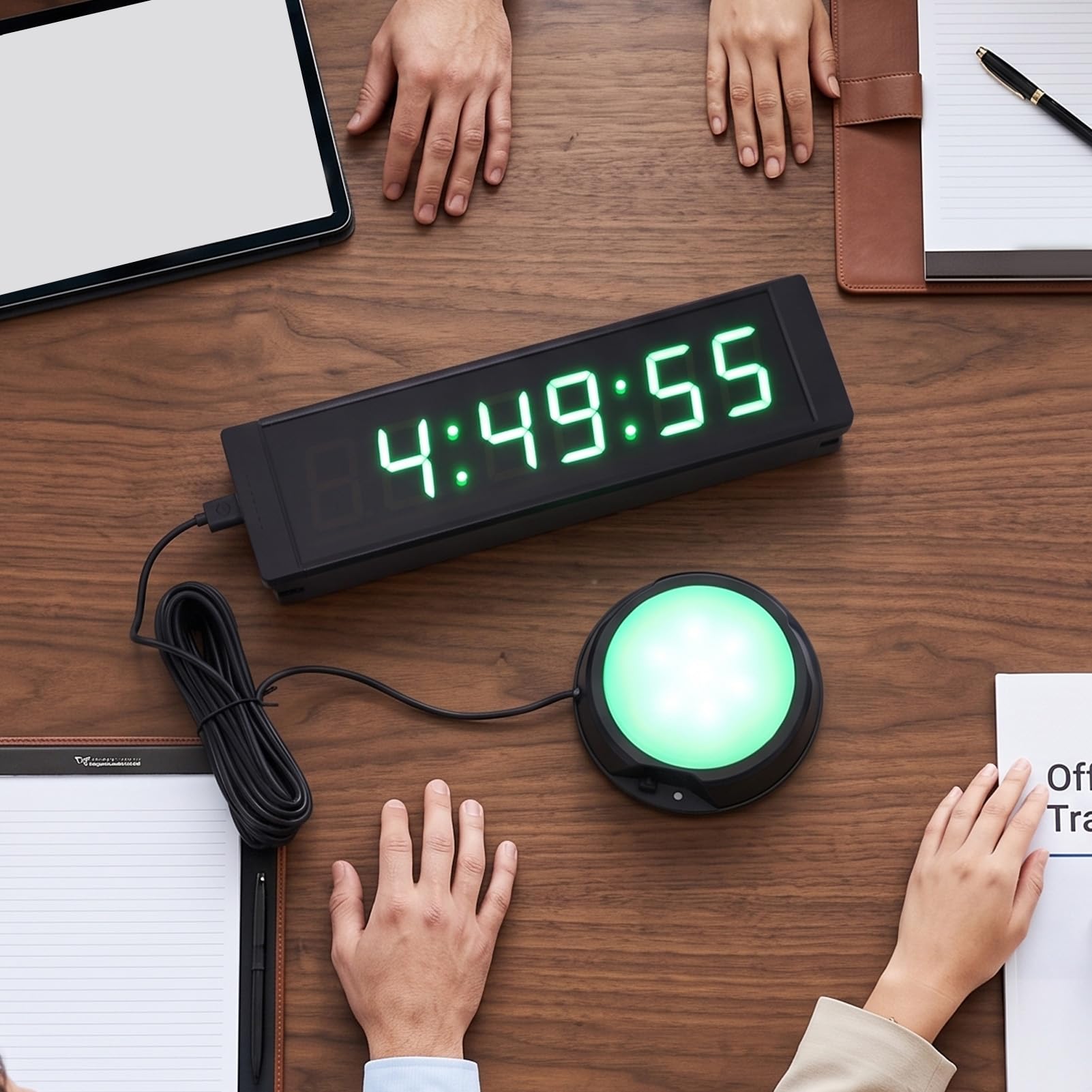 Fafeicy Minuterie de Compte à Rebours LED, Télécommande à Affichage Vert