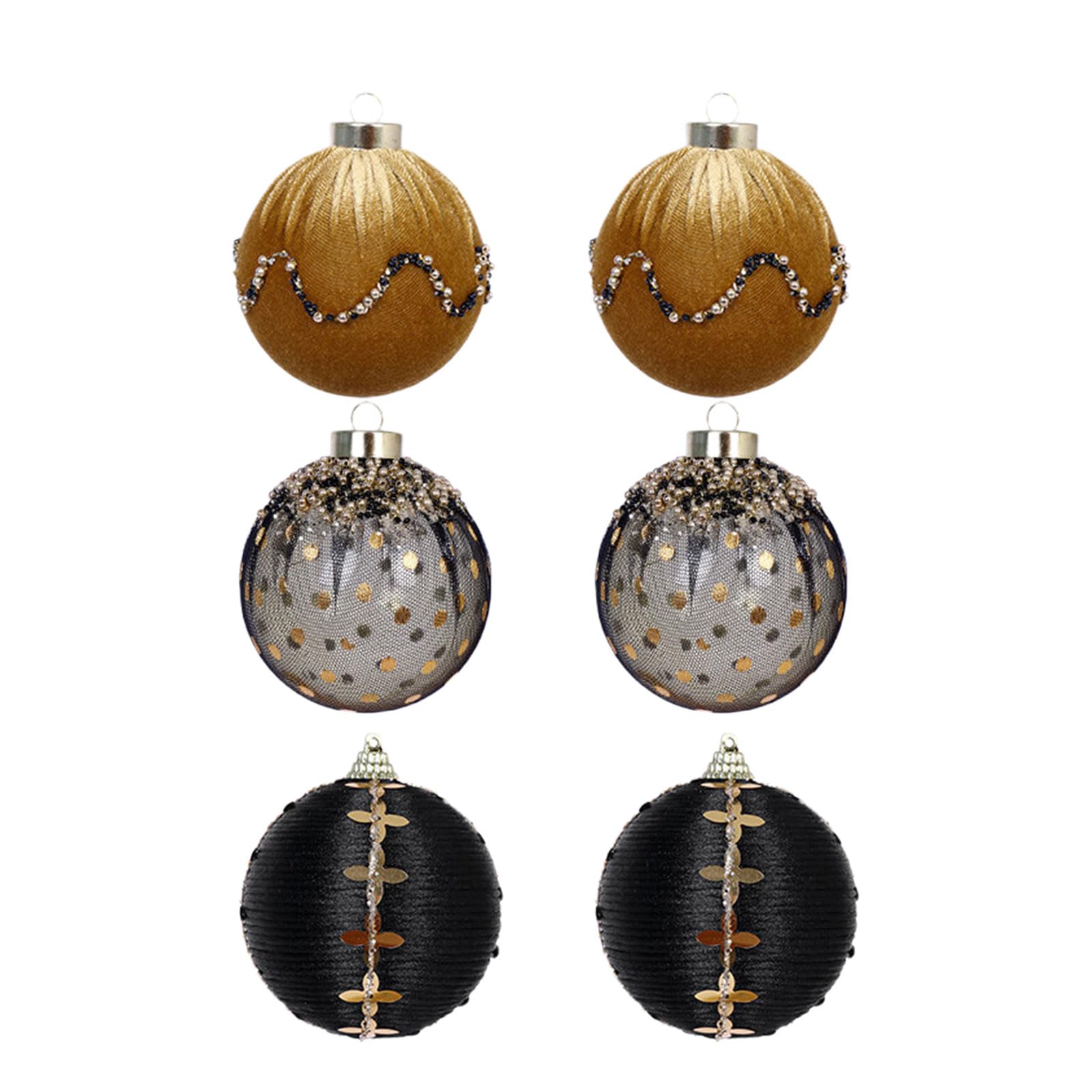 Tfaoys Black Gold Christmas Tree Decorations 8Cm Plush Ball Multicolored Dots Festival Ornaments Indoor Outdoor Holiday Displays Sphere Christmas Plush Ball Decorations
