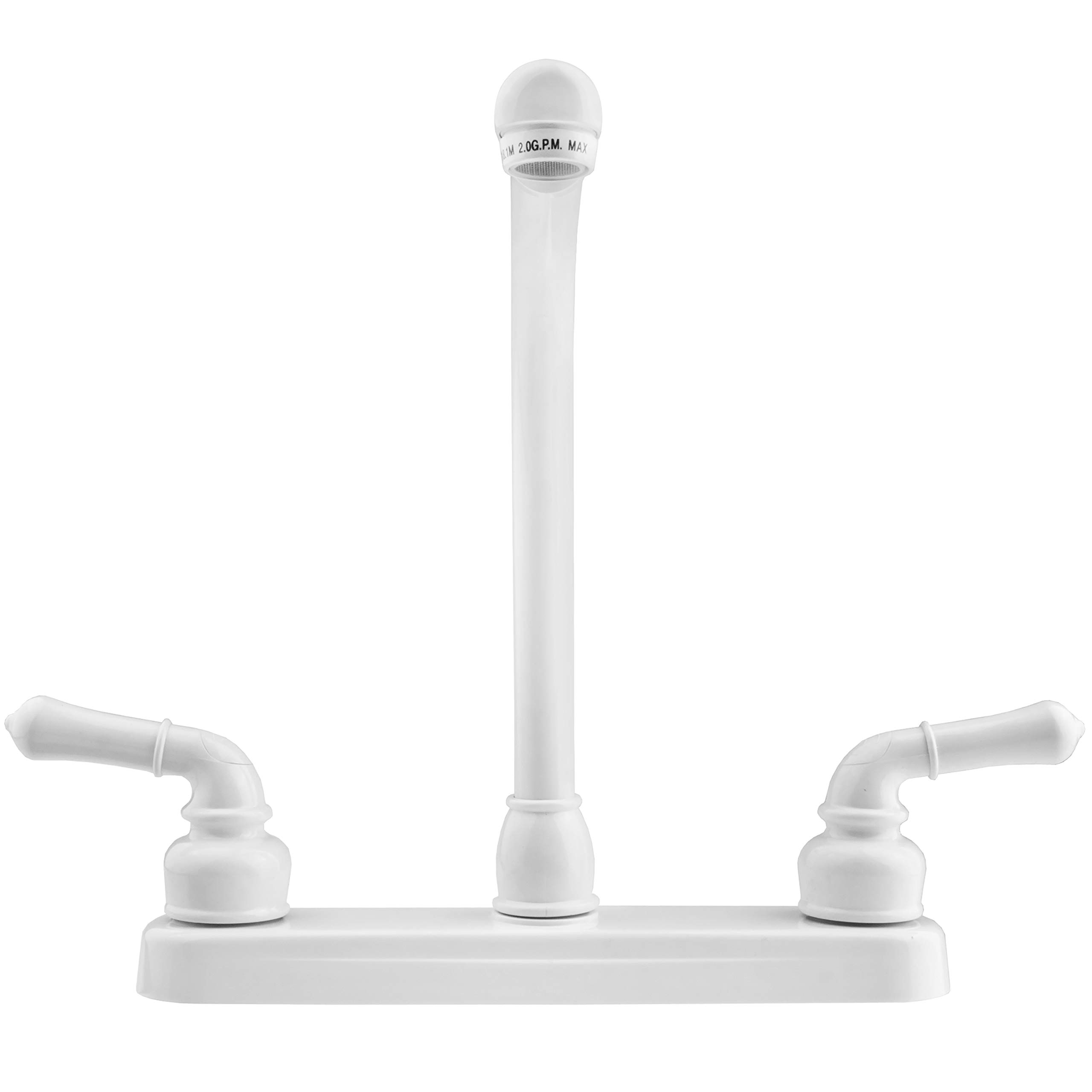 Dura Faucet - Grifo de cocina para RV - Elevación alta - Palancas clásicas - Vehículos recreativos, autocaravana, quinta rueda, llave de repuesto para remolque de viaje (blanco)