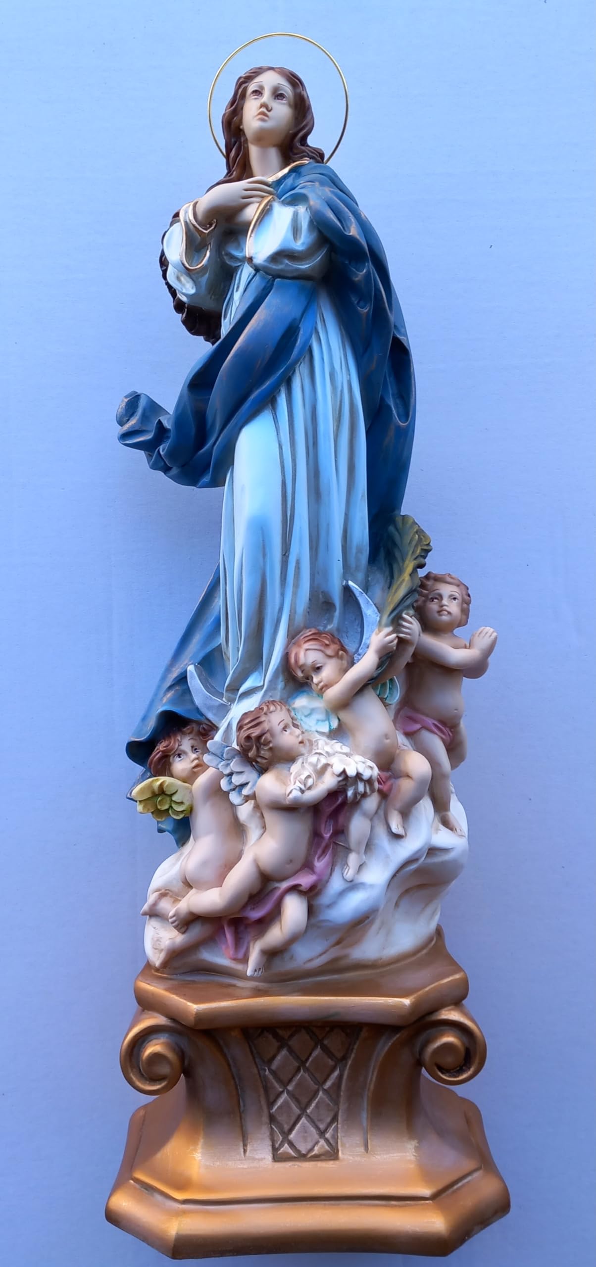 Generico ArteSacraCaravaggio Statua della Madonna Immacolata Concezione, Miracolosa, cm 61 in resina decorata a mano di produzione artigianale
