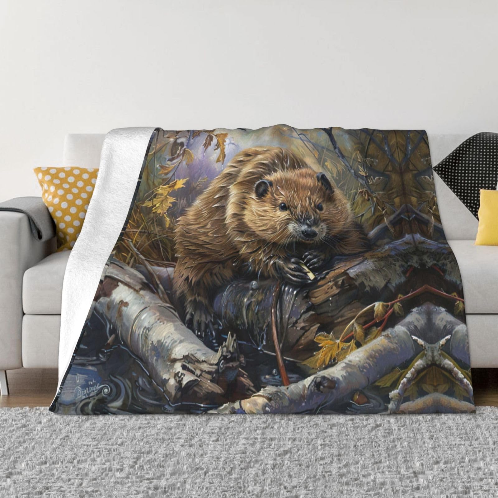 Couverture en flanelle castor pour camping et voyage