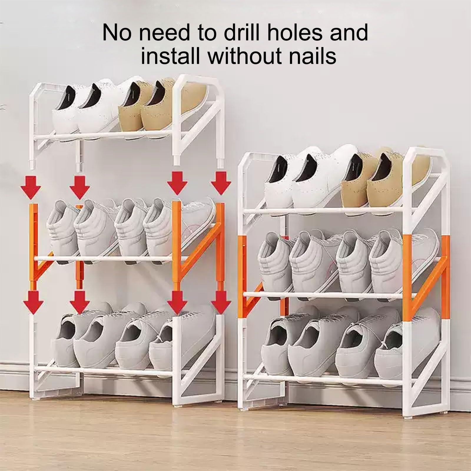 JHDXL Scarpiera Verticale, Organizzatore Per Scarpe, Scarpiera Quadrata, Organizzazione Verticale For Armadio For Borse E Scarpe, Scaffale For Scarpe, Organizer(Black,87.6CM/34.4in)