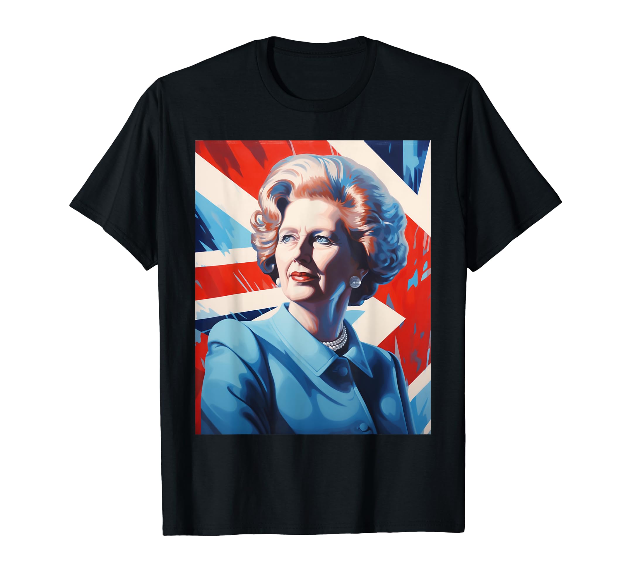 Very BritishMargaret Thatcher Memorial T-Shirt - Women's Classic Fit Black Crew Neck Short Sleeve T-Shirt - Small - Adult - Girls
