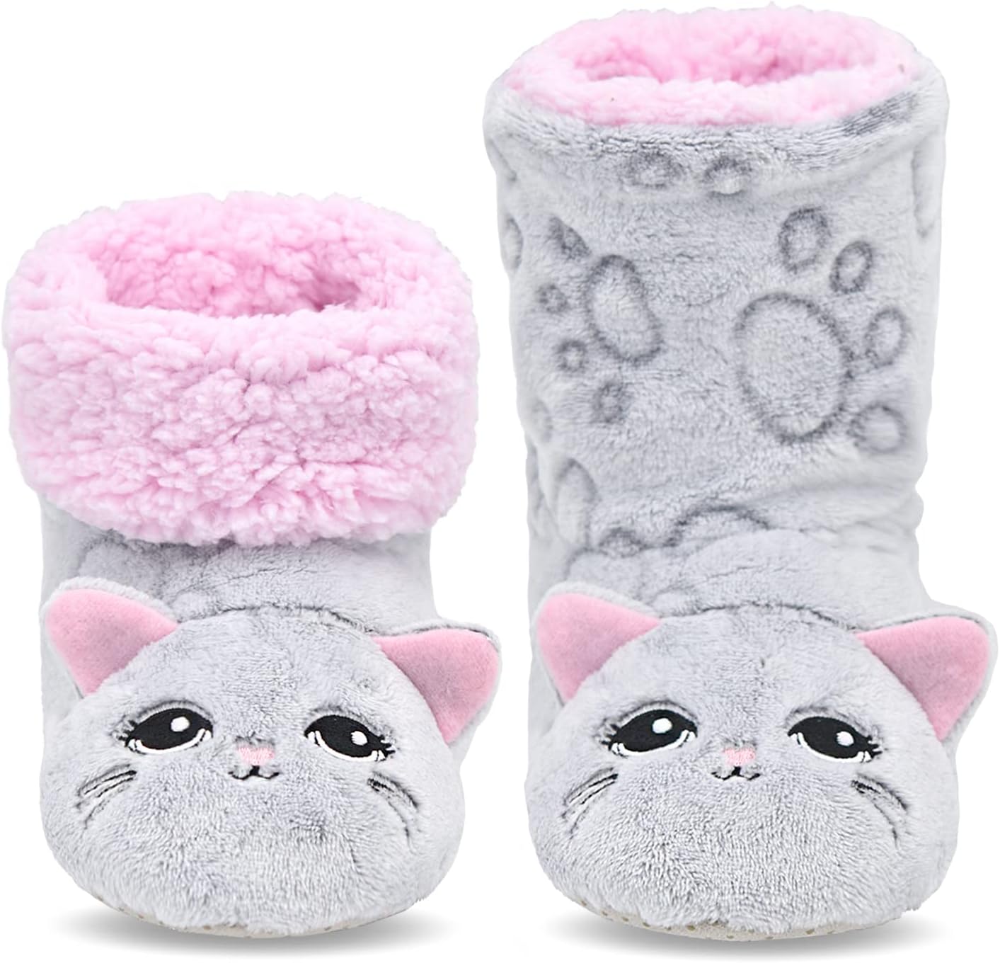 DICUIRD Womens Fuzzy Sherpa Lined Slipper Socks Non Slip House Booties