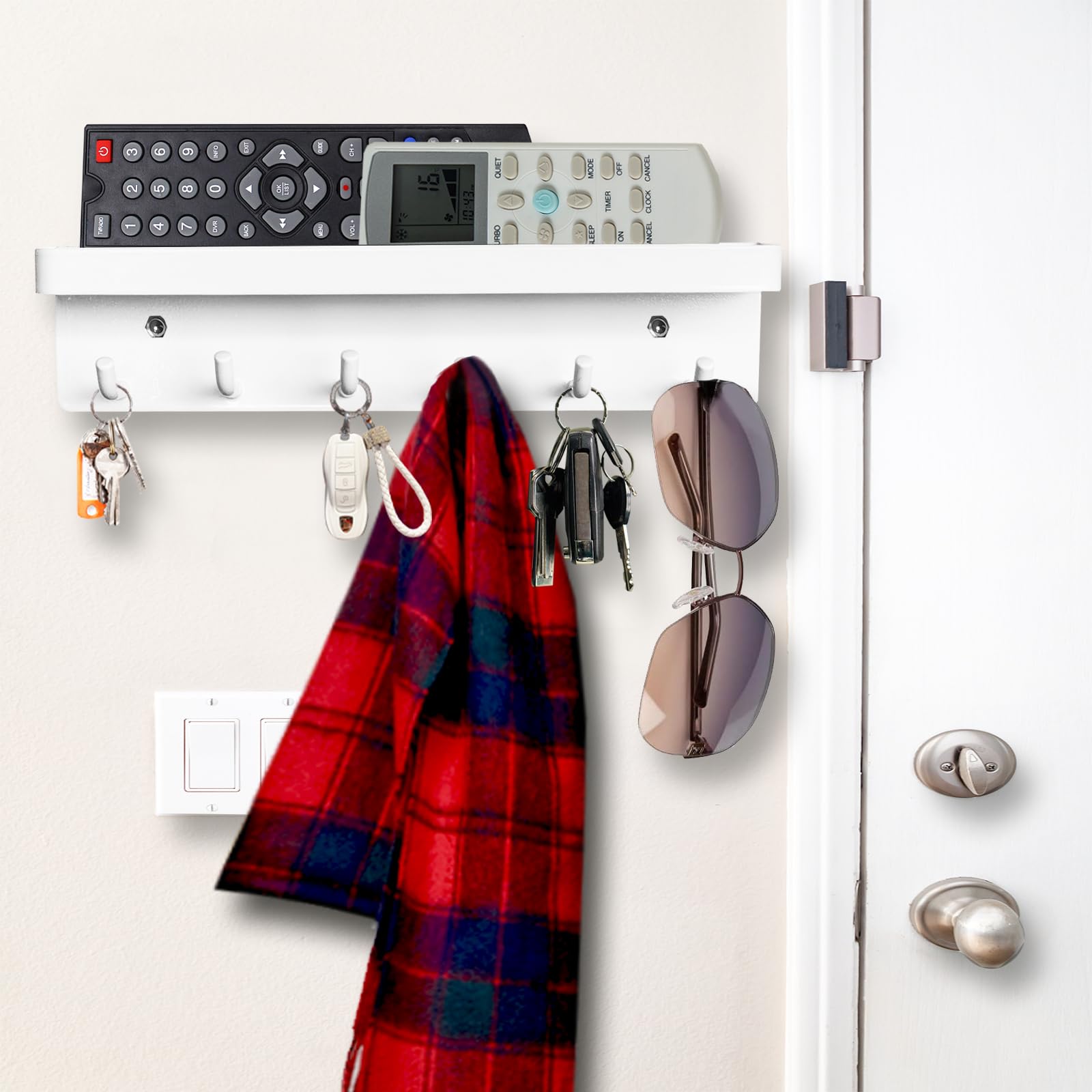 Porte Clé Murale, Porte Clés Mural Entree, Accroche Clef Mural A 6 Crochets Porte Clef Mural Avec Etagere De Rangement Boite A Clefs Murale Decorative Pour Cles Courrier A Entree Noir 90450311