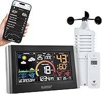 La Crosse Technology V21-WTH WiFi Wireless Weather Station with Wind Speed, Rain, Temp & Humidity Sensors - App Remote Monitoring