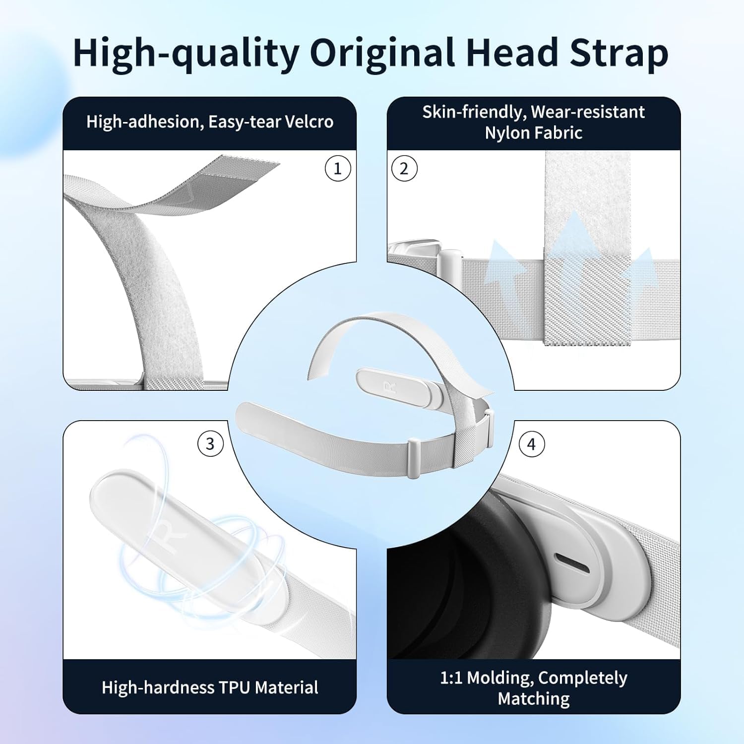 Head Strap for Oculus Quest 2 Headset, Adjustable Replacement Headstrap for Meta Quest 2 Head Strap (Quest 2) - 5