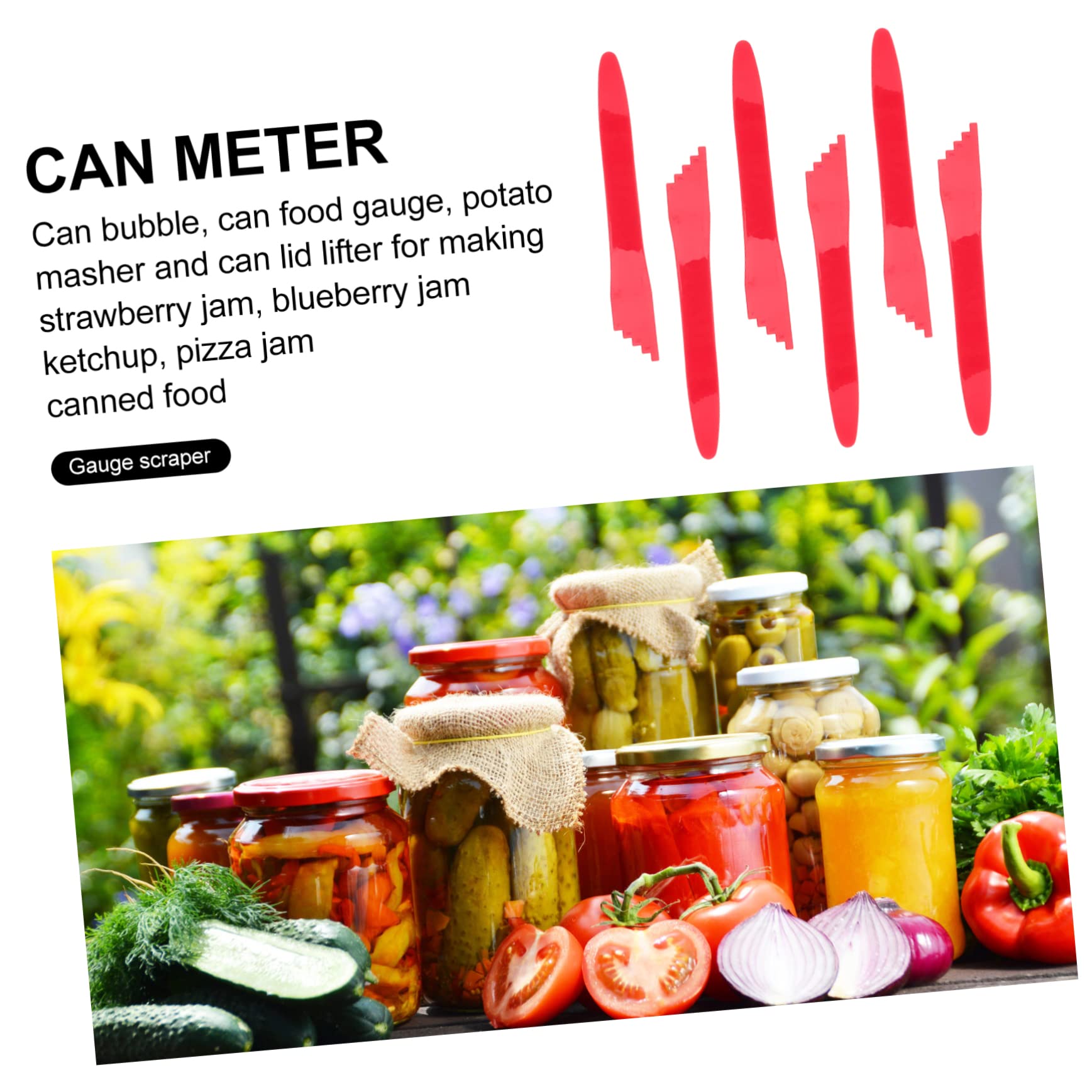 CONGARTENO 6pcs Canning Bubble Remover Kit Canning Tongs Jar Lifter Bubble Tool Plastic Non-slip for Home