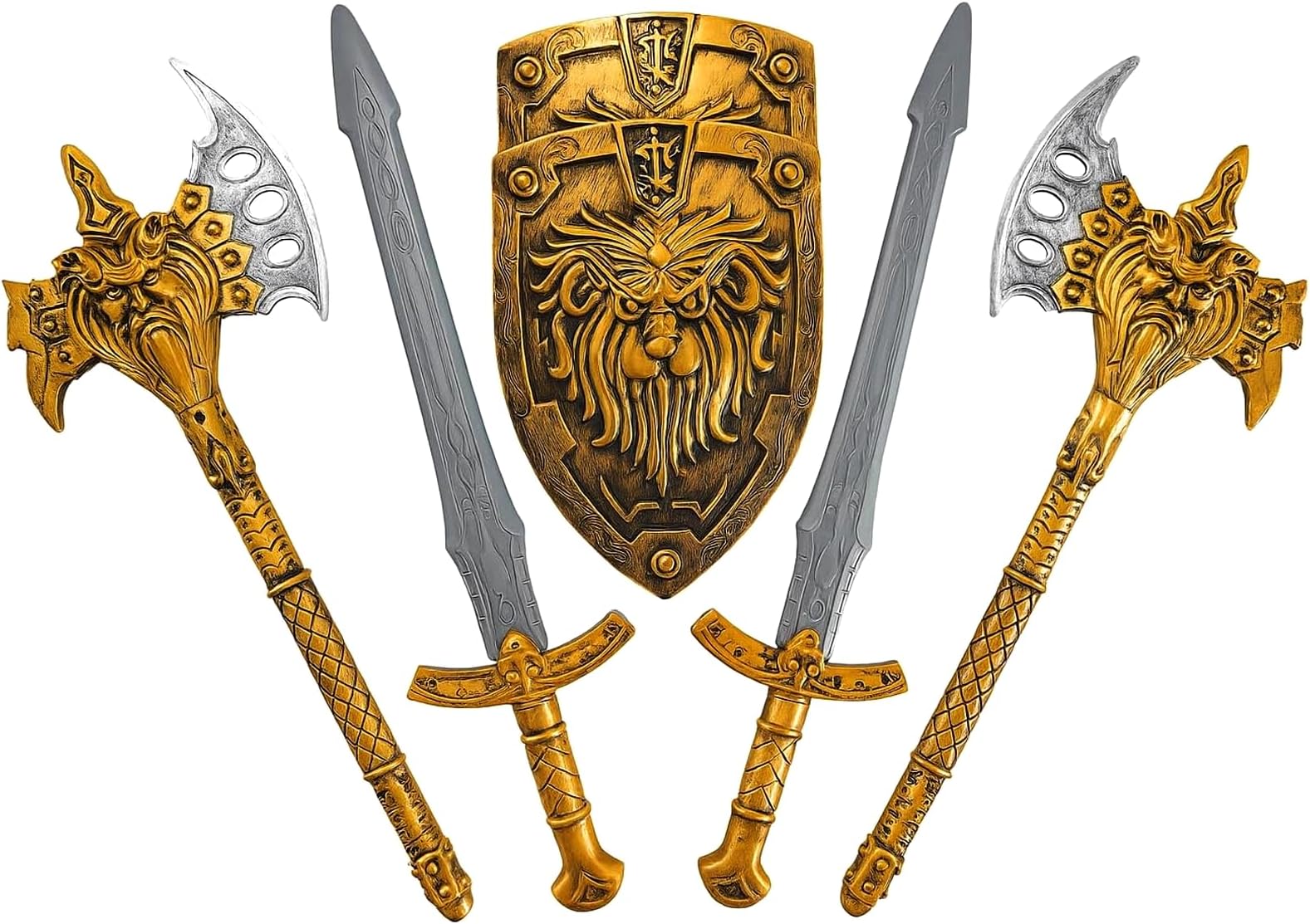 SENSORY4U - Gladiator Warrior Toys Set, 7 Pieces, Sword, Shield, Bow and Arrow, Kids Play Kit