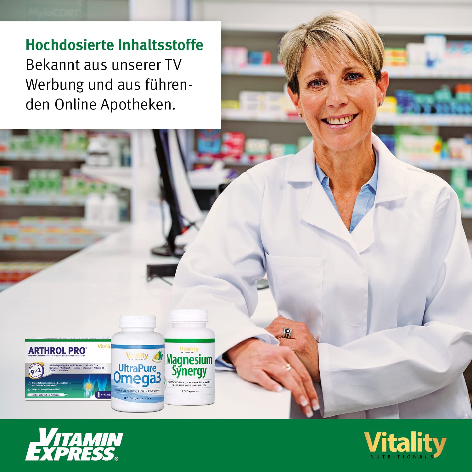 Q10 Kapseln Hochdosiert Ubiquinol CoQ10 100mg, aktive Form, Höchste Bioverfügbarkeit, Premium Coenzym Q10 Hochdosiert, 60 Kapseln Vitality Nutritionals by Vitaminexpress
