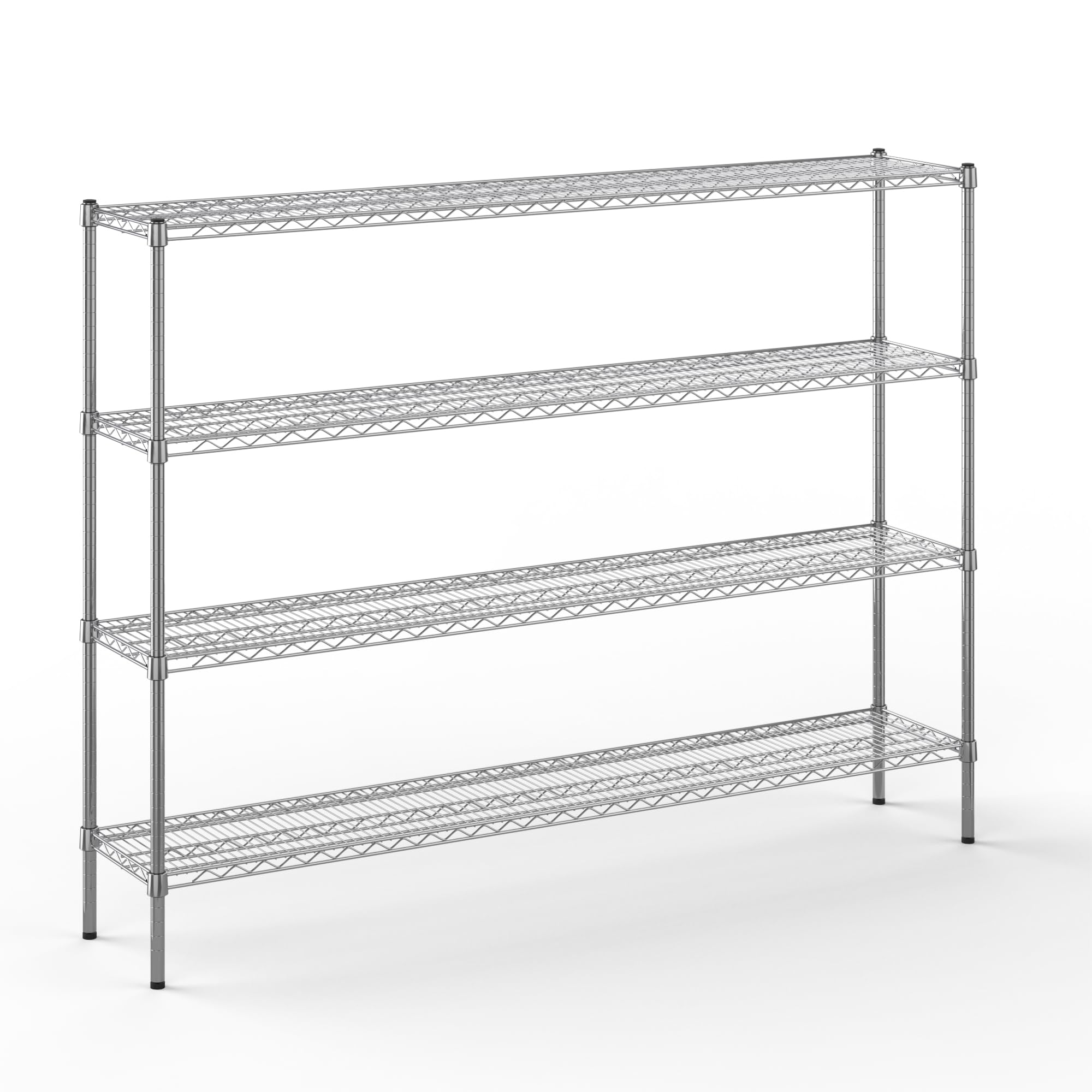 14" Deep x 72" Wide x 54" Height Wire Shelving Kit | 4-Tier | NSF Commercial Storage Rack Unit