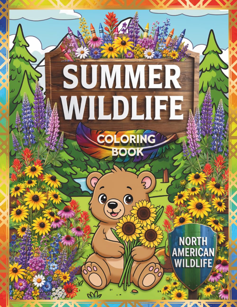 SUMMER WILDLIFE - COLORING BOOK: North American Wildlife, Scenic Summer Habitats, Wildflowers, and Nature Coloring Pages (WILDLIFE & NATURE SERIES)