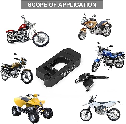 Miniatura 7 de Candado para Motocicleta - Antirrobo Ajustable para Motocicletas, Ciclomotores, Motos, Scooters, Cuatrimotos, Dirt Bikes, Street Bikes que Bloquea
