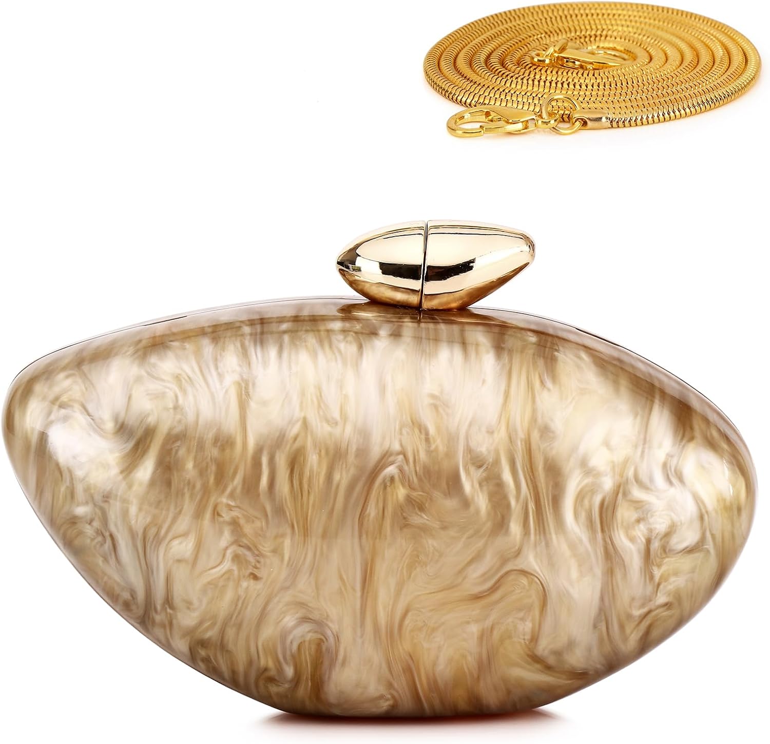 Labair Acrylic Clutch Purse Shell Evening Bag Unique Purses for Women Trendy Wedding Party Formal Handbag.