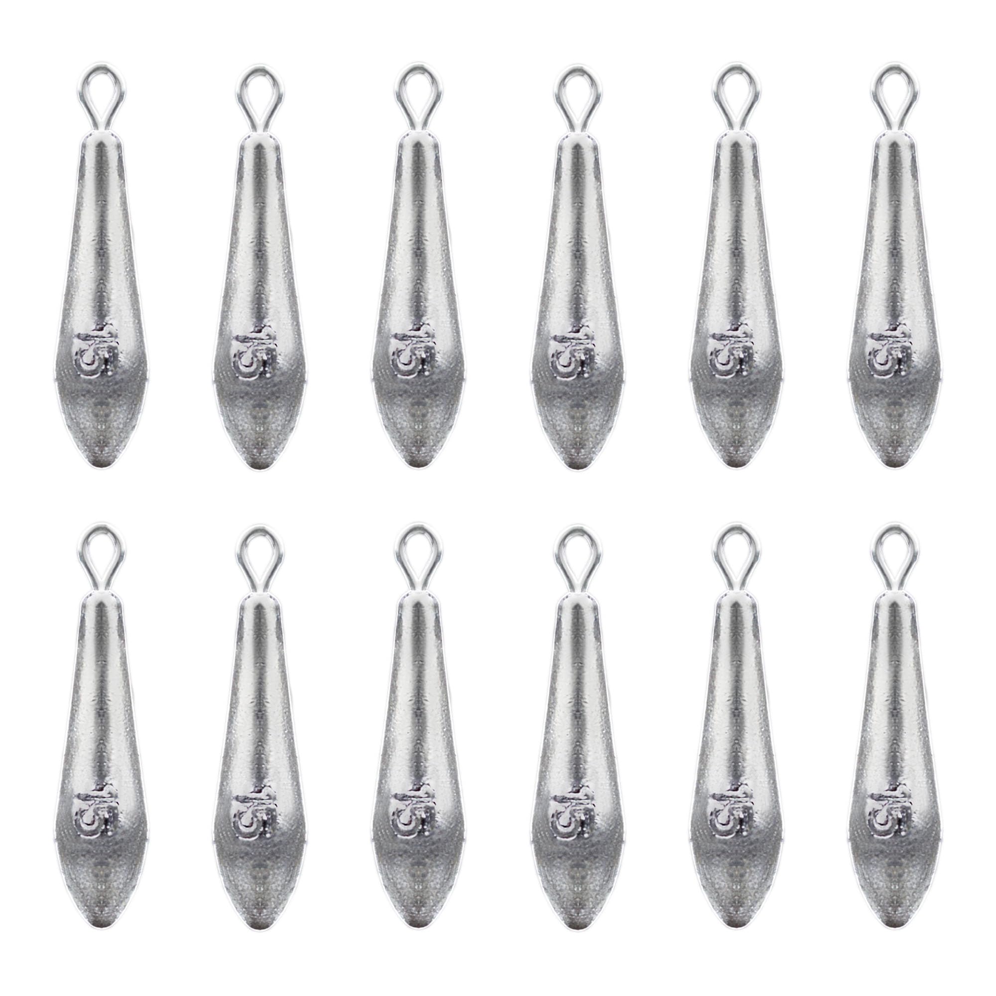 Drop Shot Fishing Weights Kit Lead Freshwater Fishing Sinkers Bass Casting Removable Fishing Weights Saltwater Streamlined (0.53oz(15g)-12pcs)