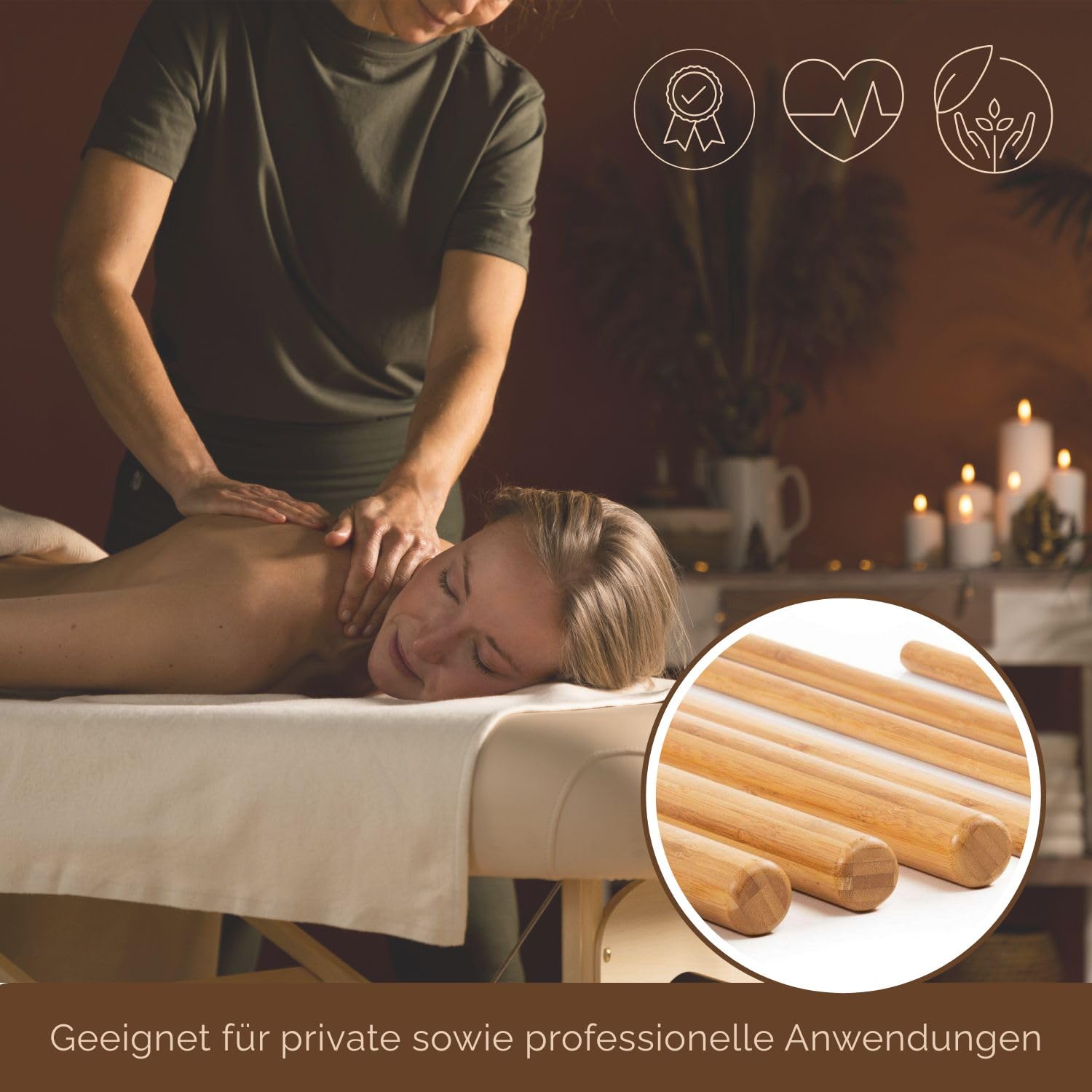 WellTouch Bambus Massage Set | 11-teiliges Set inkl. Tasche | Hilfsmittel  zur Selbstmassage & Ganzkrpermassage | Runde & Halbrunde Stbe |  Bambusholz Massiv & Lackiert : Amazon.de: Drogerie & Krperpflege
