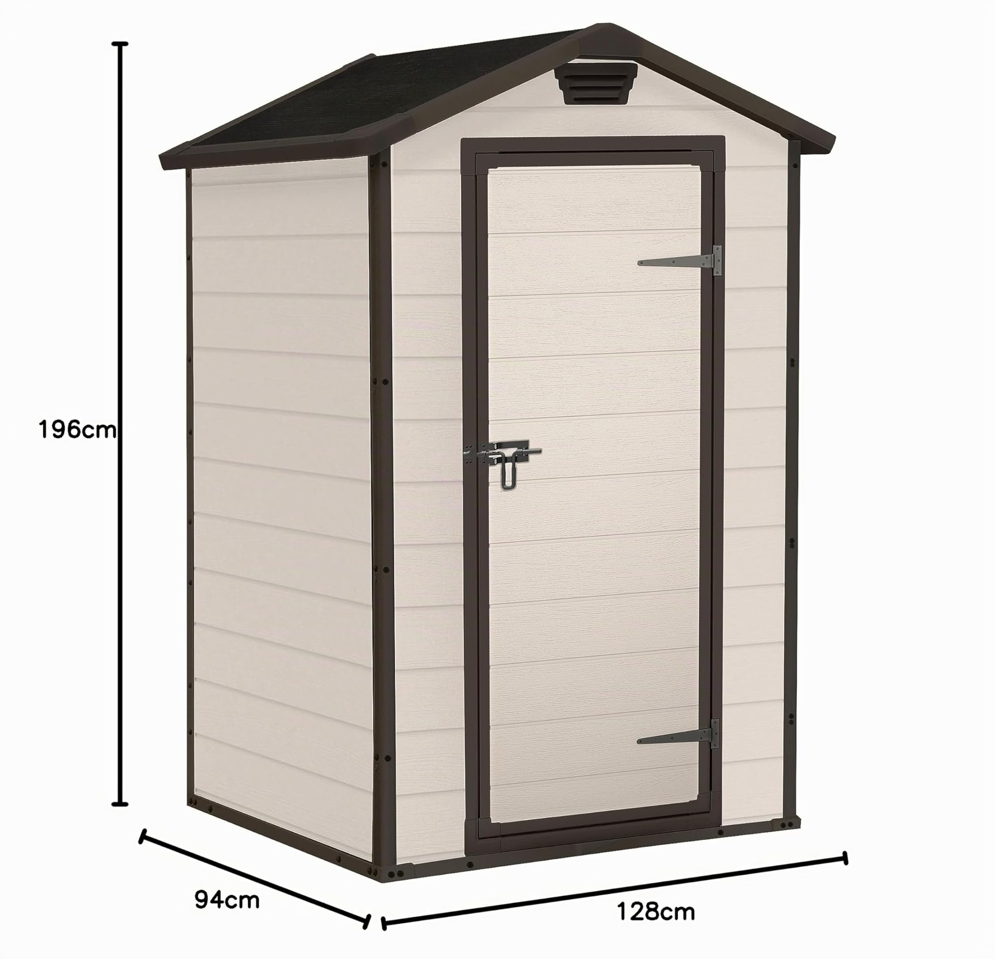 Keter Casetta da Giardino Manor 4x3, Finitura Effetto Legno Graffiato, Beige, 129x103x196H Cm