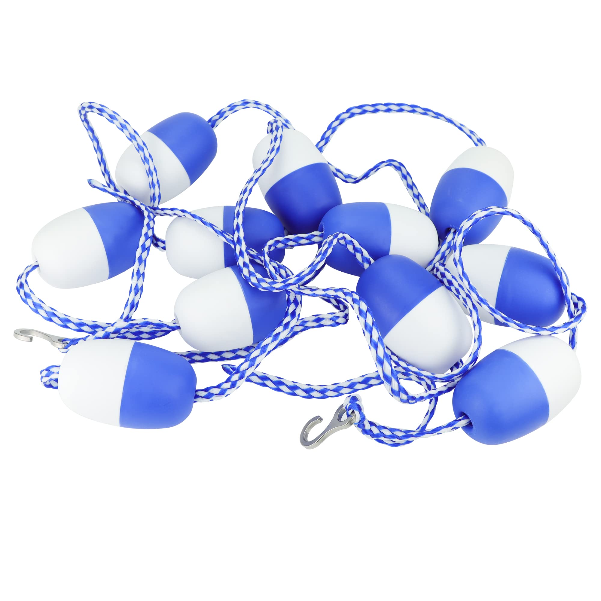 16Ft Adjustable Pool Safety Rope by puxyblue with Floats for Indoor and Outdoor Swimming Pools Separating Depth-Floating Buoy Line with 7 Floats and 2 Hooks