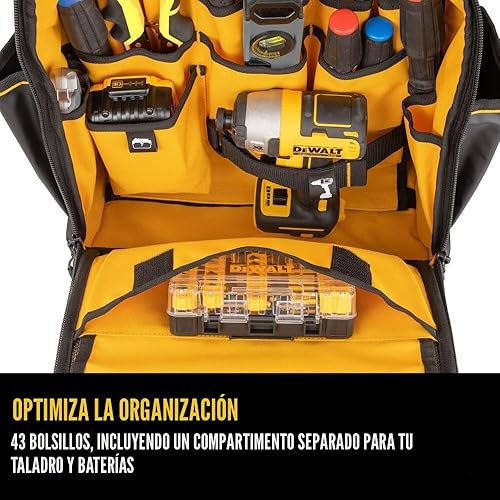 Miniatura 3 de DEWALT Mochila para herramientas, almacenamiento y organización de herramientas, duradera y resistente al agua (DWST560102)