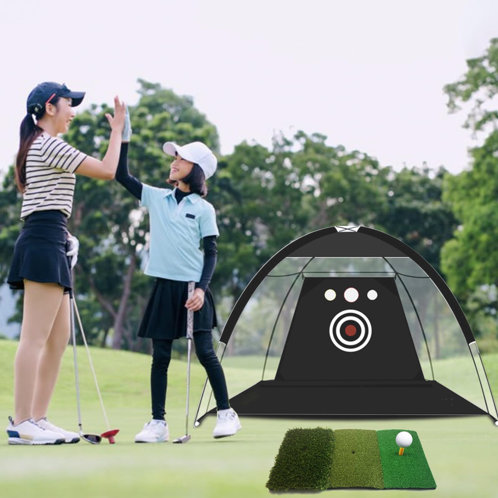 Rete pratica da golf, 300 x 200 cm, con tappetino per colpire, reti di aiuto per allenamento con bersaglio in nylon