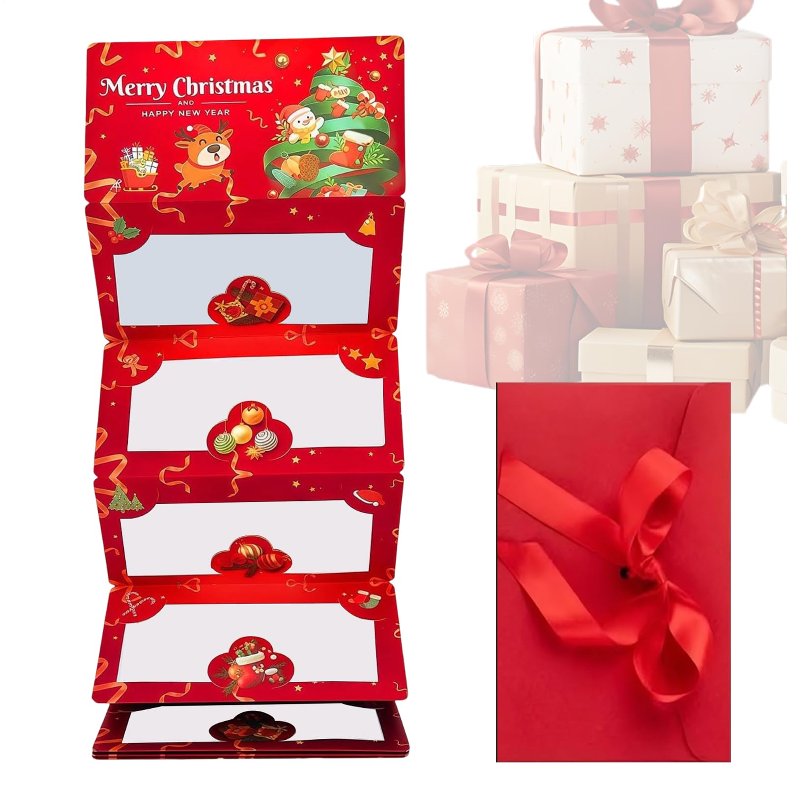 Genérico Tarjetas Portamonedas De Navidad - Tarjeta De Felicitación DIY con 6 Ranuras | sobre De Dinero para Vacaciones Y Año Nuevo,para Adultos, Familia, Amigos, Hombres Y Mujeres