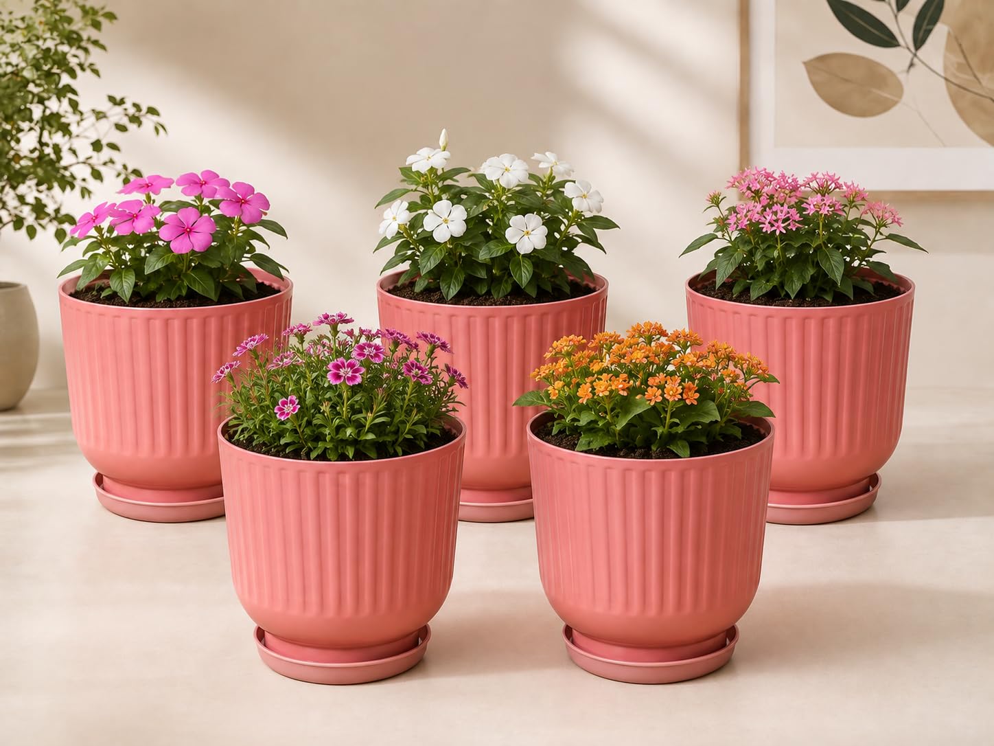 Leawall Plastic Flower Pots - Multicolor, FREE SHIPPING -11