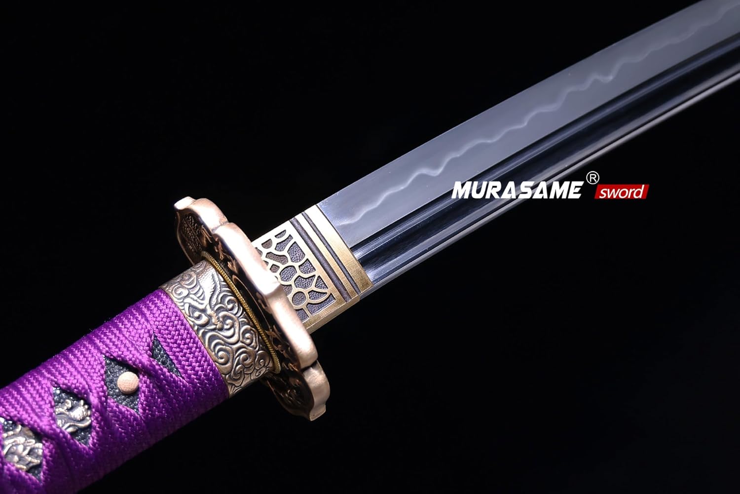 MURASAME Wakizashi Sword T10 Steel Clay Tempered Unkubi-Zukuri Real Hamon Razor Sharp