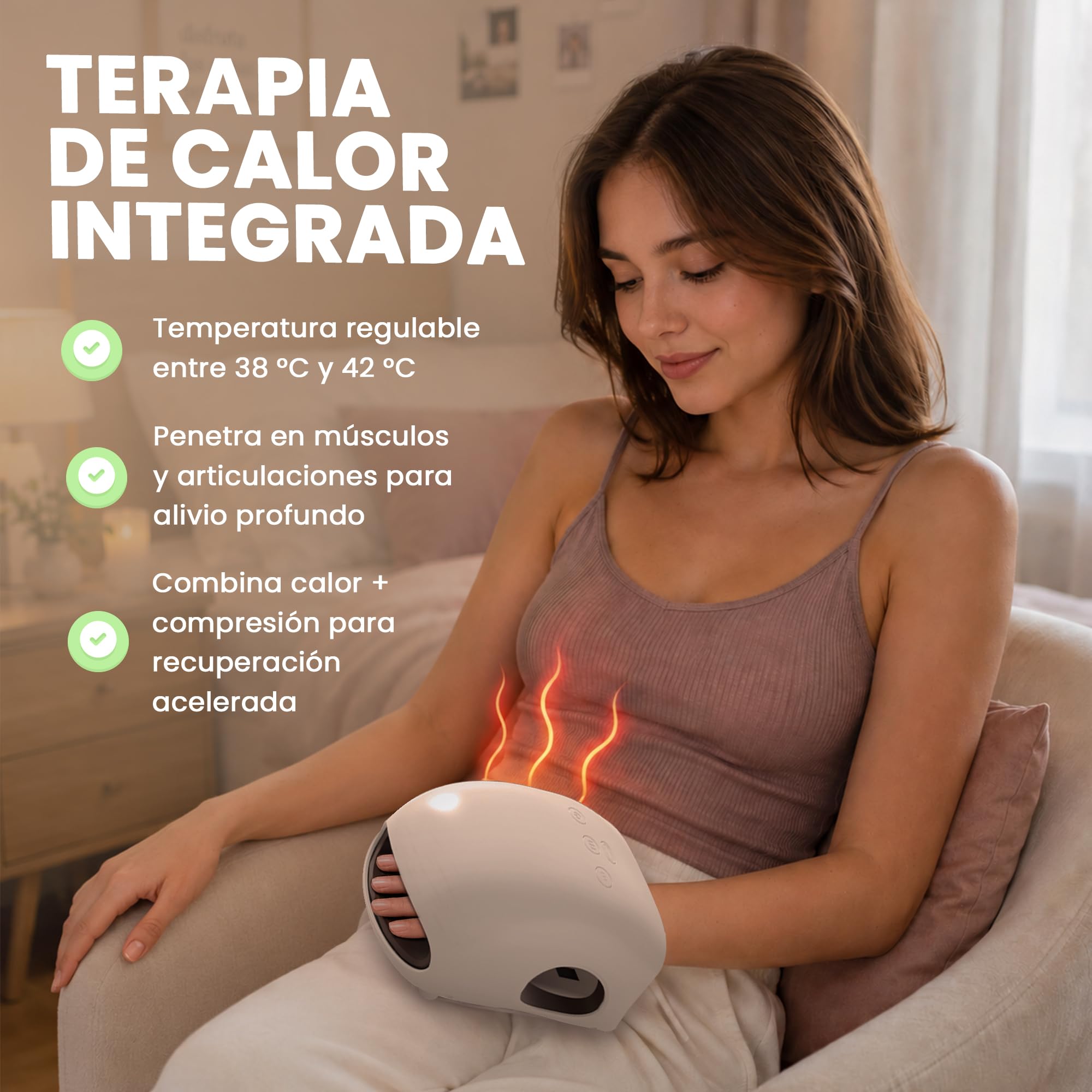 ALIVIATE - Masajeador de Manos Electrico con Calor - Guante Artritis Manos Aliviante con 3 Modos y Temporizador - Masajeador Tunel Carpiano Ideal para Regalo.