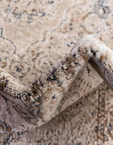 Miniatura 7 de Unique Loom Chateau Collection - Alfombra de área Wilson (4 pies 1 pulgada, redonda, beigeazul)