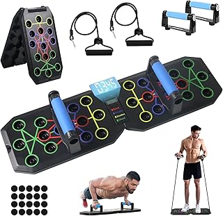 Planche de Pompes Pliable avec Compteur Intelligent, Push Up Rack Board Multifonctionnelle Pliante avec Coussinets en Antidérapants, Planche Push up Bar pour Musculation et Sport Maison