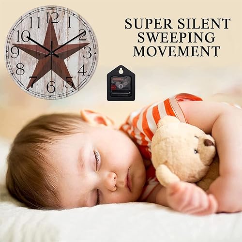 Miniatura 3 de Reloj de pared rústico de estilo vintage, estilo vintage, estilo vintage, con pilas, funciona con pilas, para sala de estar, baño, escuela, hogar