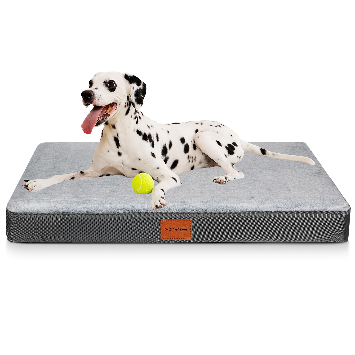 KYG Cuscino per Cani Taglia Grande,Letto per Cani,Cuccia Cane Interno in Uovo Foam,Materassino per Cani con Fodera Impermeabile,Divano per Cani Sfoderabile e Lavabile,Blu Grigio,105x70x8cm